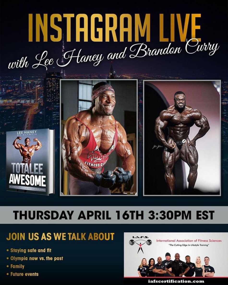 Brandon Curry, Lee Haney, Instagram LIVE!