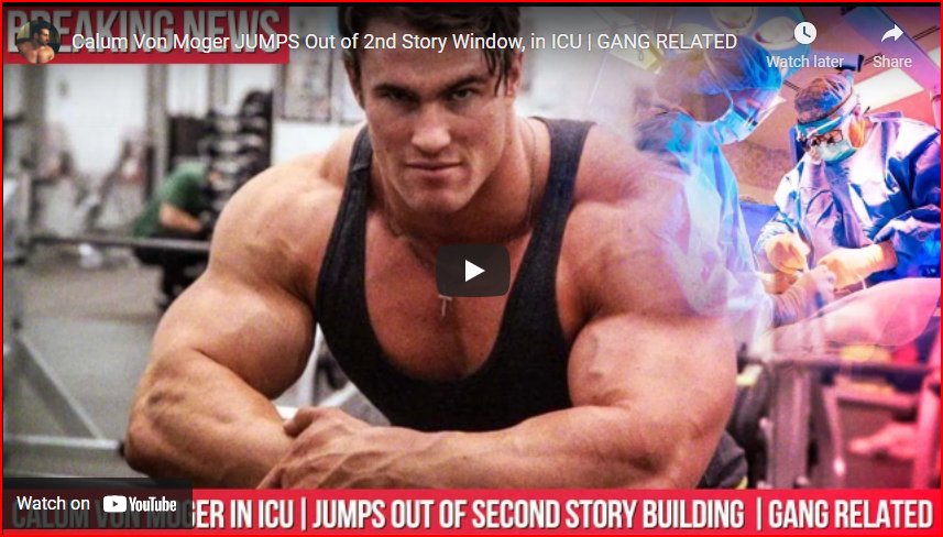 Calum Von Moger JUMPS Out of 2nd Story Window